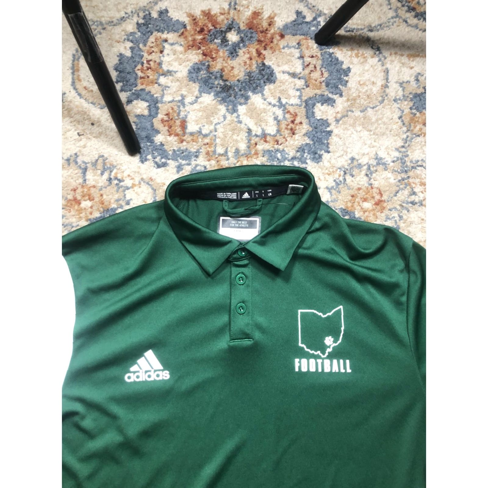 Adidas Adidas Polo Shirt Mens L Green White Ohio Football Parley Ocean Plastic Shirt Mens Large Colorblock Logo Football Size US L / EU 52-54 / 3 - 2 Thumbnail