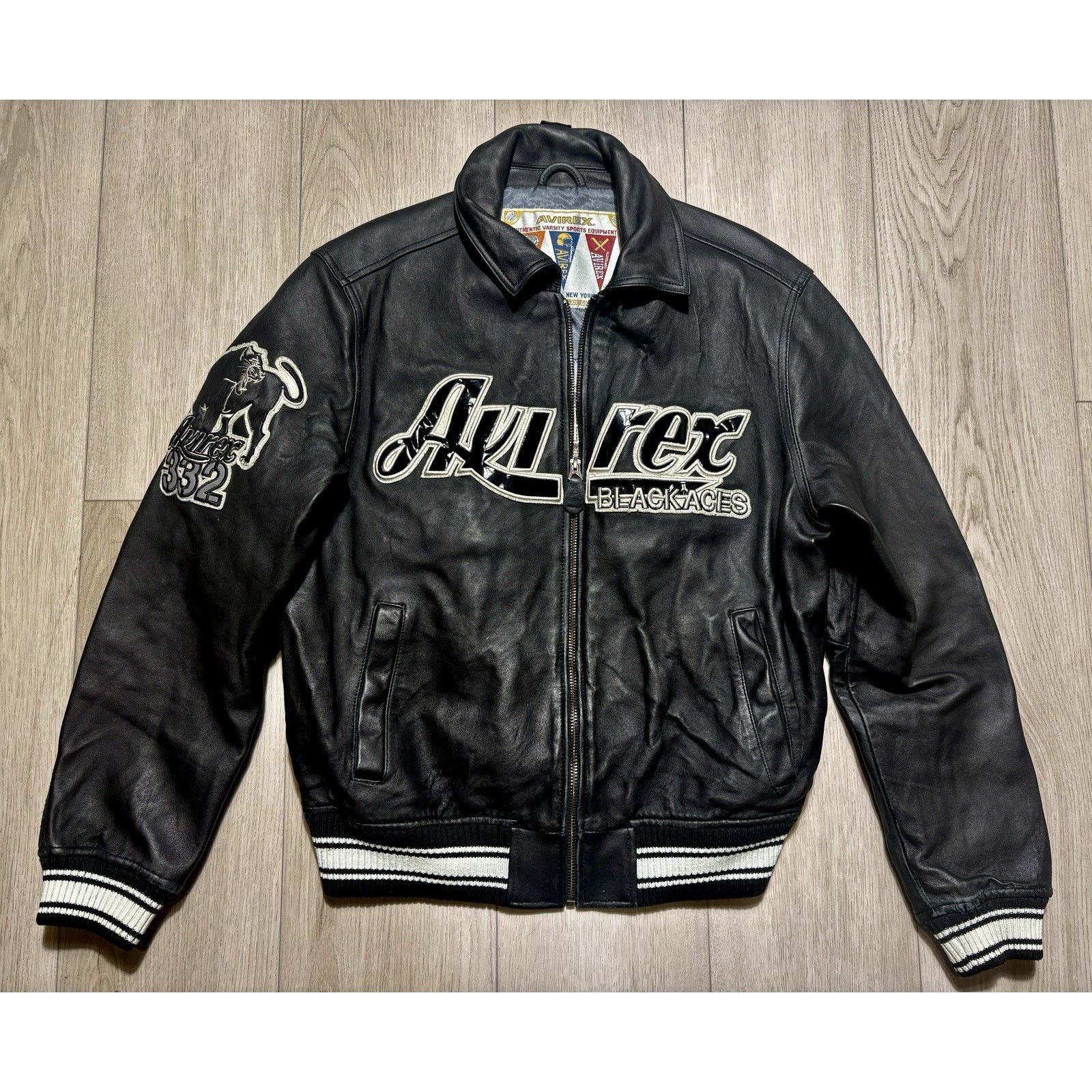 Avirex Avirex Black Aces Tuskegee Airmen Lamb Leather Jacket M Y2K Size US M / EU 48-50 / 2 - 1 Thumbnail