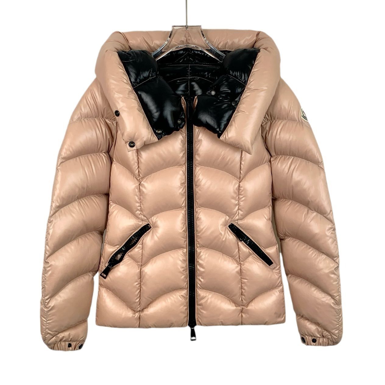 Moncler Moncler Womens Akebia Hooded Down Jacket Meat Pink XS Size Q Size XS / US 0-2 / IT 36-38 - 1 Thumbnail