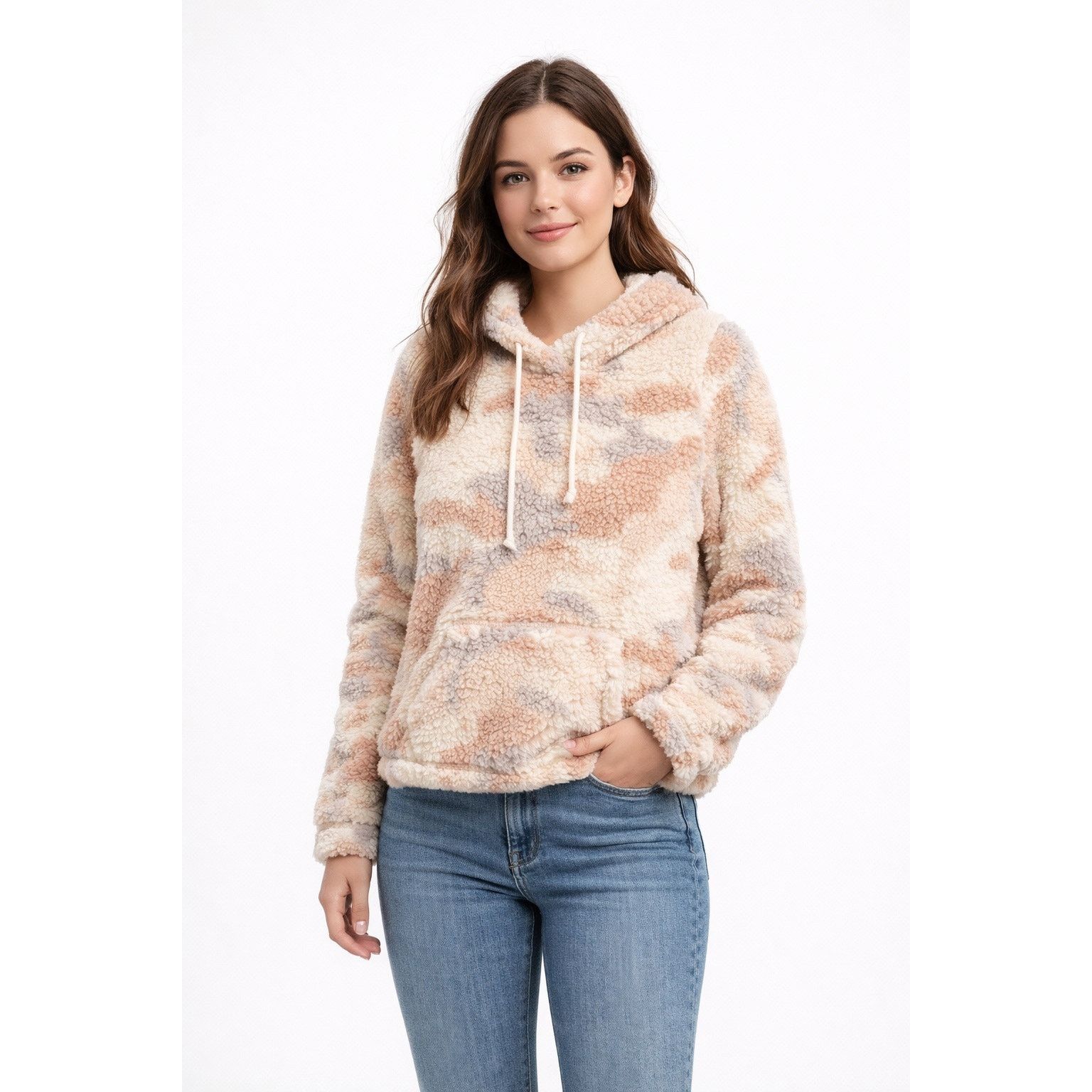Hollister Hollister Sherpa Hoodie Women Pink Fleece Jacket M - G008 Size M / US 6-8 / IT 42-44 - 1 Thumbnail