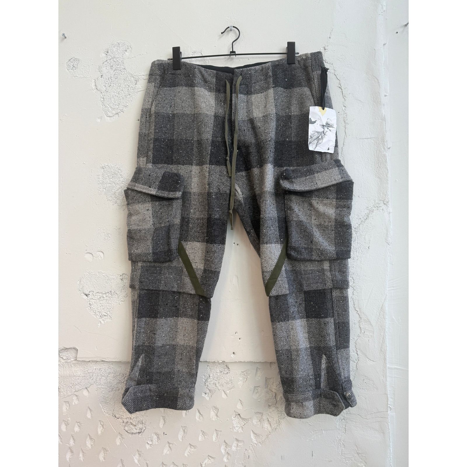 Greg Lauren Greg Lauren SAMPLE Grey Plaid Cargo Pants Size US 34 / EU 50 - 1 Thumbnail