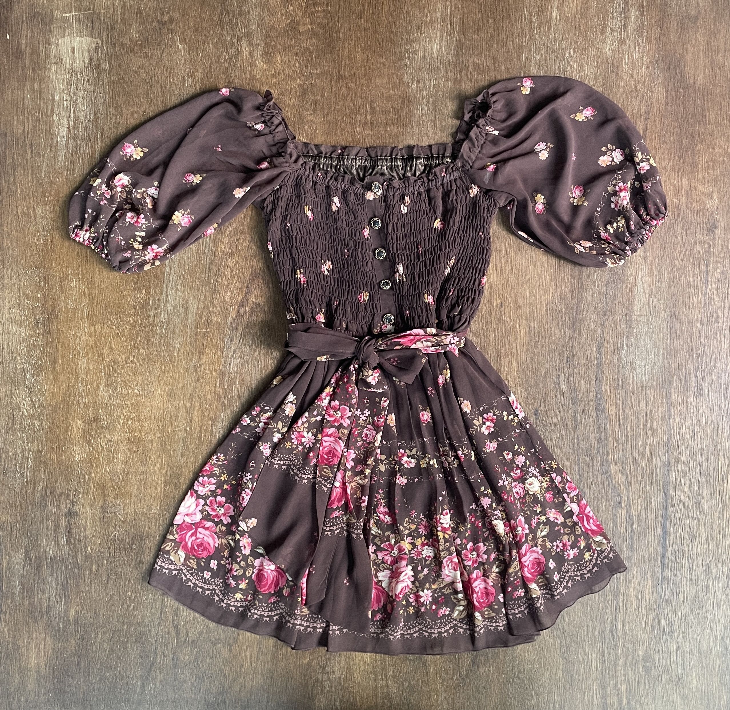 LIZ LISA LIZ LISA Japanese Floral Puff Mini Dress Size S / US 4 / IT 40 - 1 Thumbnail