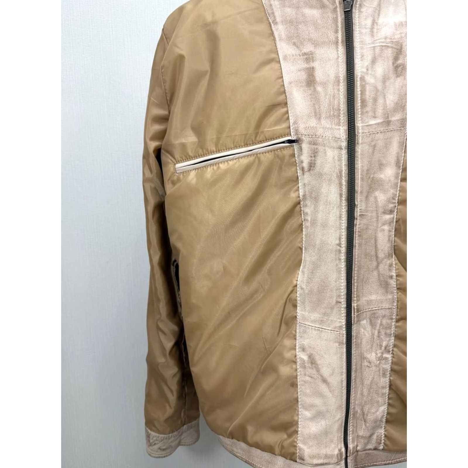 Vintage VINTAGE Men's Italian Sheepskin Genuine Leather Jacket Premium Soft Beige Coat Size L Size US L / EU 52-54 / 3 - 6 Thumbnail