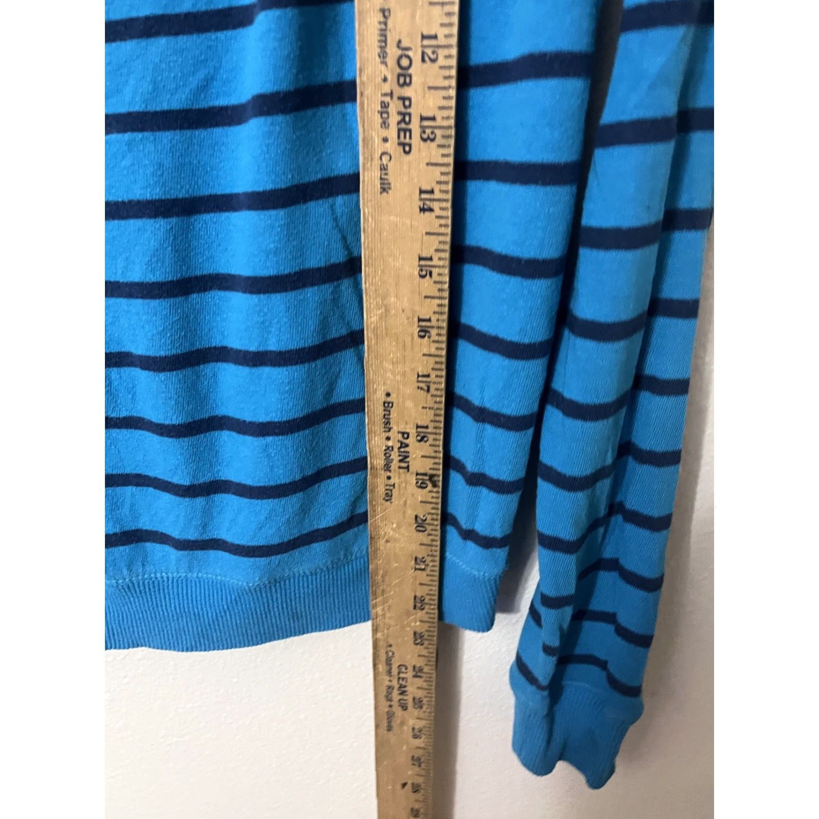 Aeropostale AEROPOSTALE Women Sweater Striped Round Neck Lightweight Cotton L Blue Classic Womens Size L / US 10 / IT 46 - 4 Thumbnail