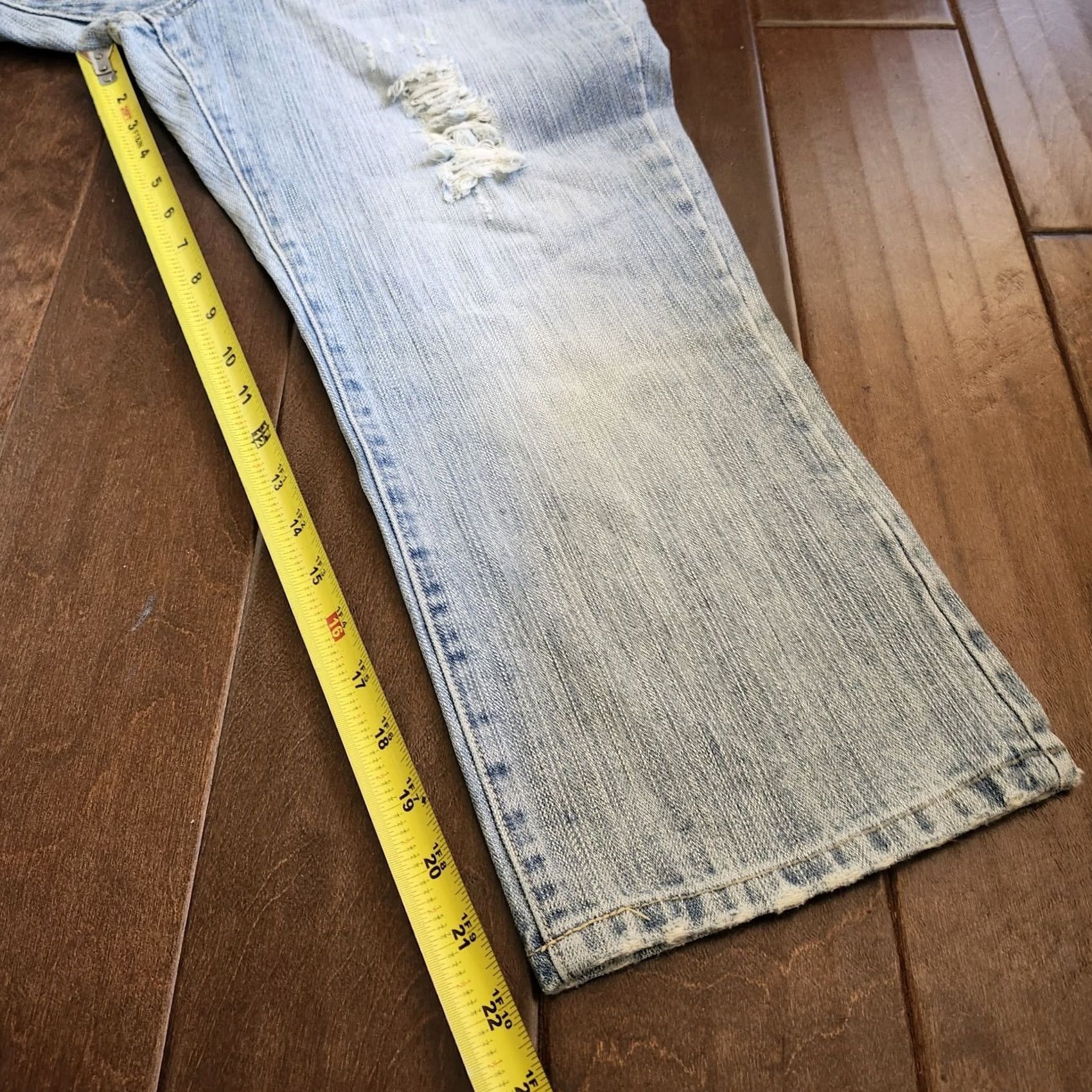 Denime Younique Jeans 11 Blue Women Junior Distressed Rhinestones Denim Size Size 32" / US 10 / IT 46 - 7 Thumbnail