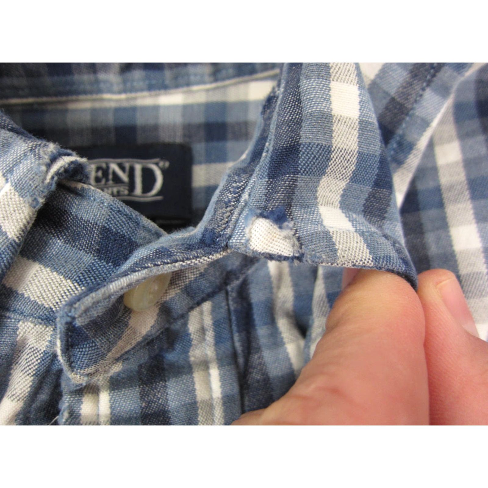 Lands' End VINTAGE Lands' End Shirt Men XL Blue Check Button-Up 90s City Classic 90s Mens Long Sleeve Button-Down Collared Size US XL / EU 56 / 4 - 4 Thumbnail