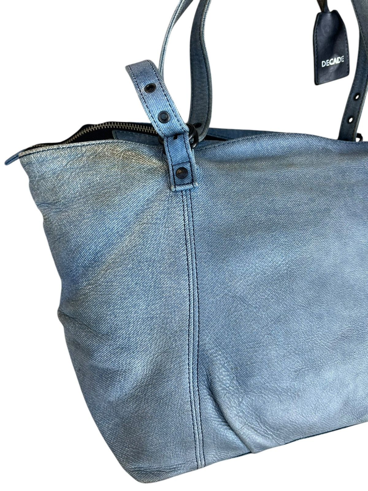Leather DECADE Japan Distress Dirty Patina Leather Bag Tote Size ONE SIZE - 11 Thumbnail