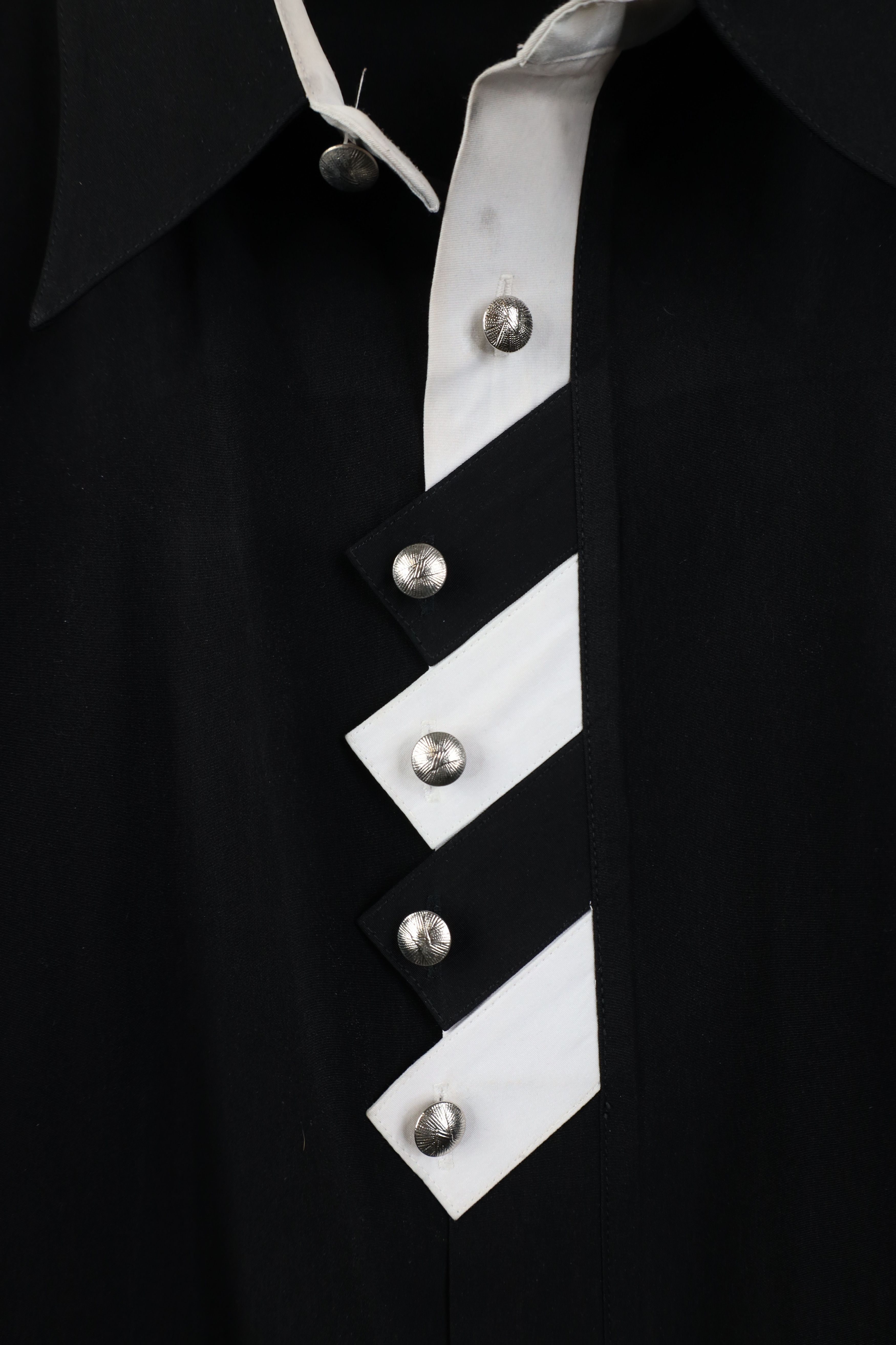 Vintage Vintage 80s 90s Streetwear Block Collared Button Shirt Black Size US XL / EU 56 / 4 - 4 Thumbnail