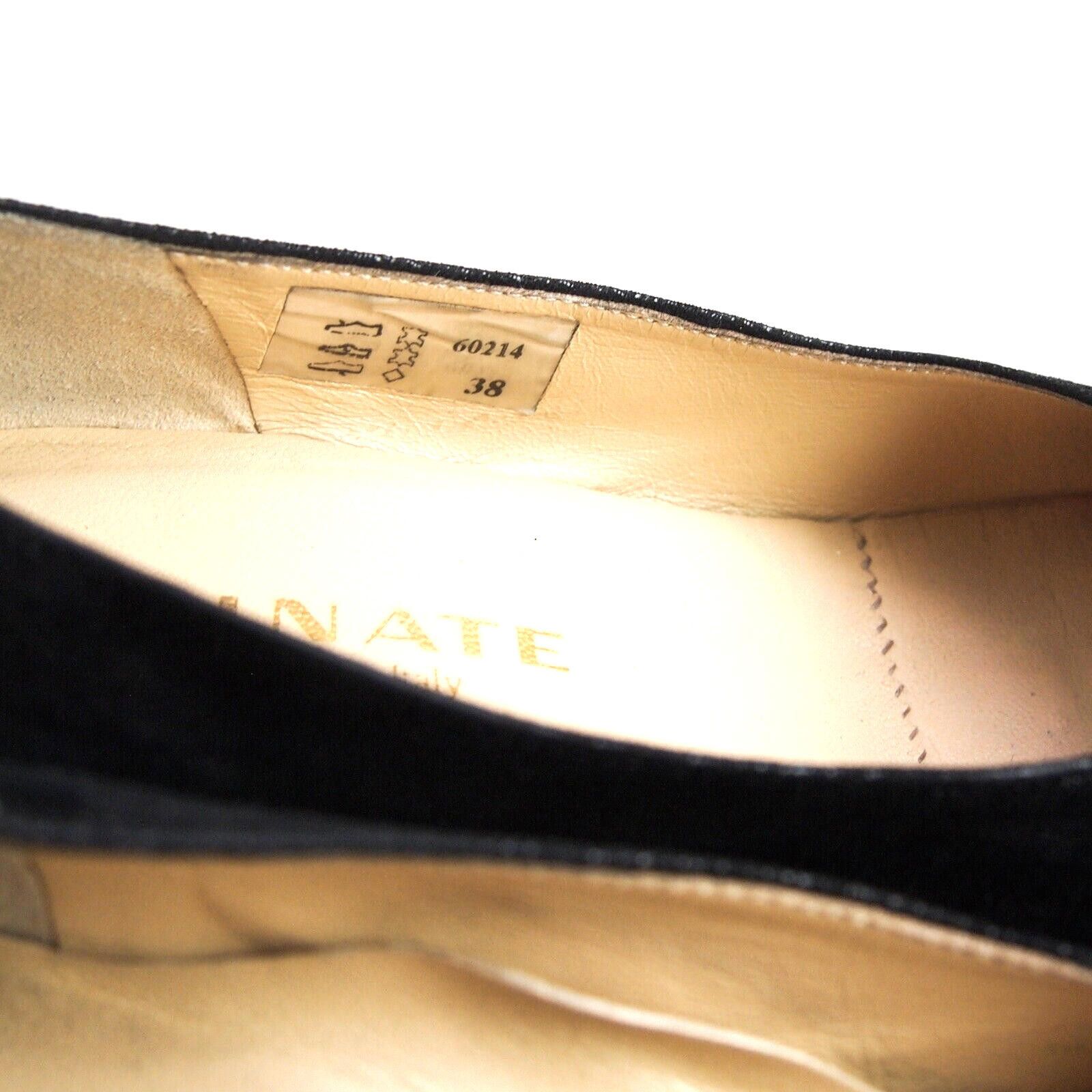 Designer Brunate Mid Heel Pumps Black Textured Leather US 8 EU 38 Size US 8 / IT 38 - 5 Thumbnail