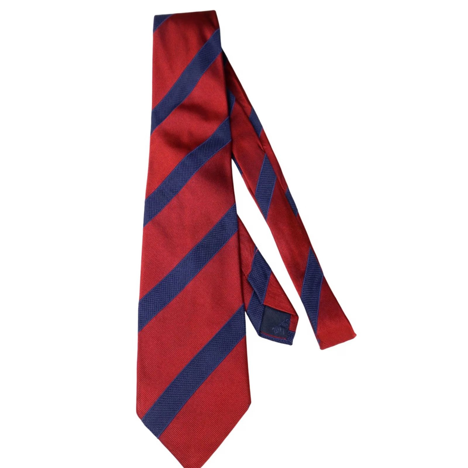Vintage Edsor Tie Men's ONE SIZE Pure Silk Patterned Red And Blue Handmade Size ONE SIZE - 4 Thumbnail