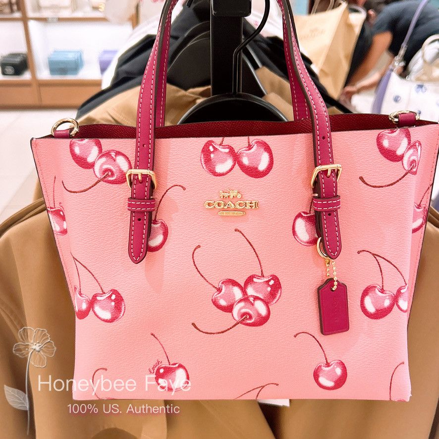 Coach 🍒 Mollie Tote Bag 25 With Cherry Print CR293 Size ONE SIZE - 2 Thumbnail