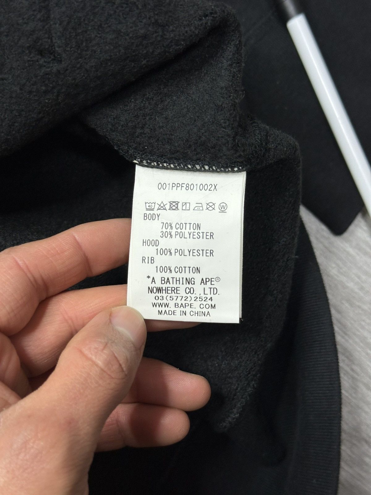 Bape Bape Mix Material Half Zip Pullover Hoodie Black Size US L / EU 52-54 / 3 - 6 Thumbnail