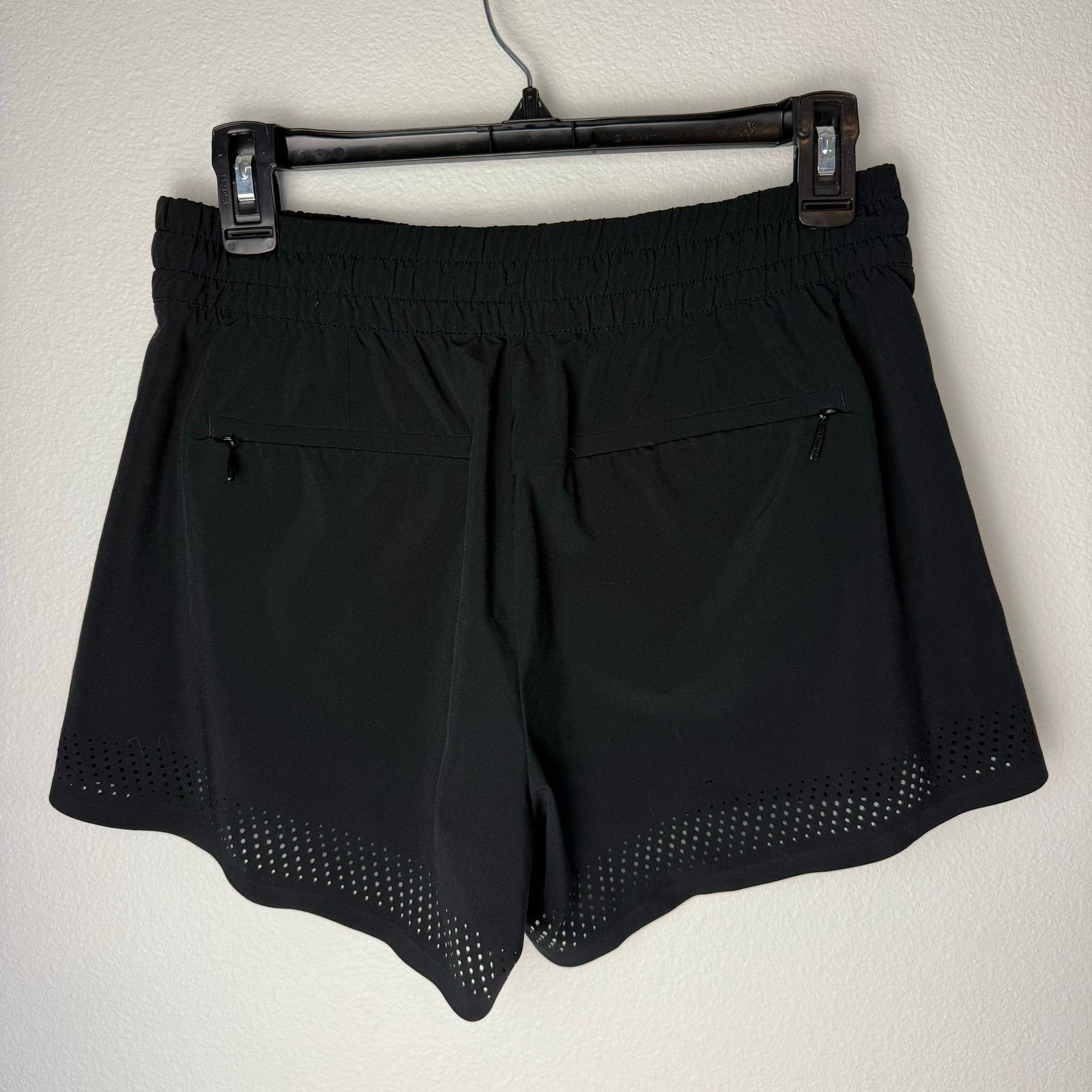 Athleta Athletha Black Shorts, Sz Med with cutout design Size 30" / US 8 / IT 44 - 2 Thumbnail