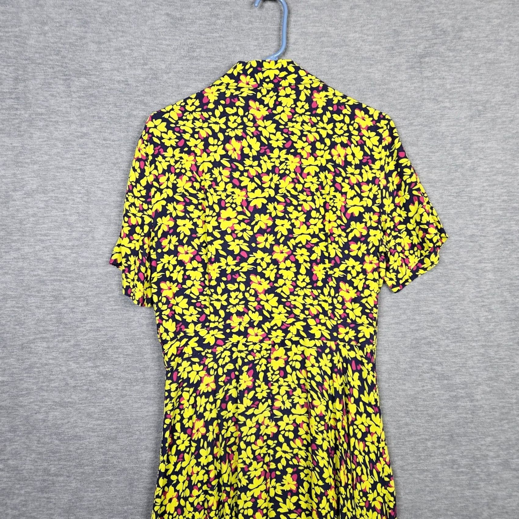 Nicole Miller Nicole Miller Women's Button Up Short Sleeve Painted Primrose Dress Size M Color Multicolor Size 32" / US 10 / IT 46 - 3 Thumbnail