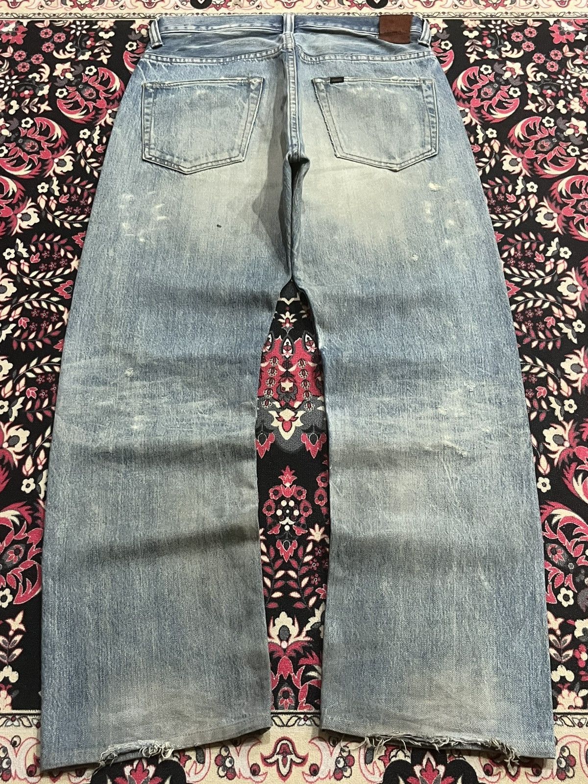 Chimala Japanese Brand Chimala Blue Washed Distressed Selvedge Jeans Size US 29 - 2 Thumbnail