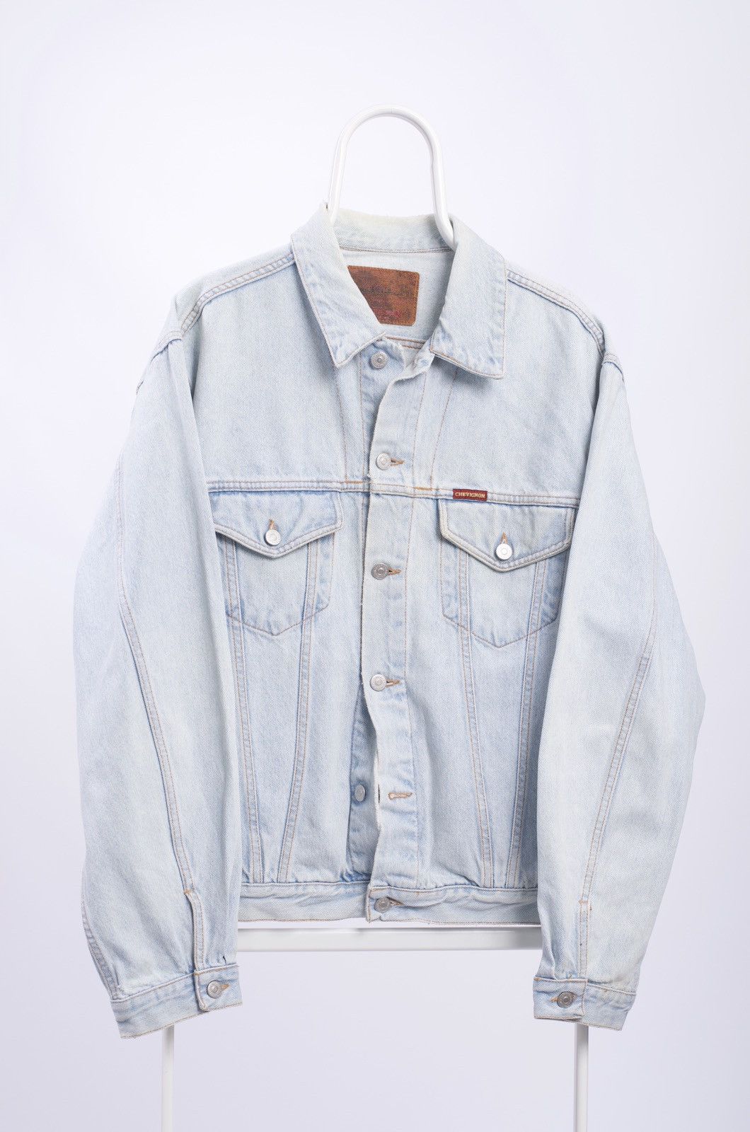 image of Vintage Chevignon 90's Denim Jacket Avant Gard Fits XL in Blue, Men's