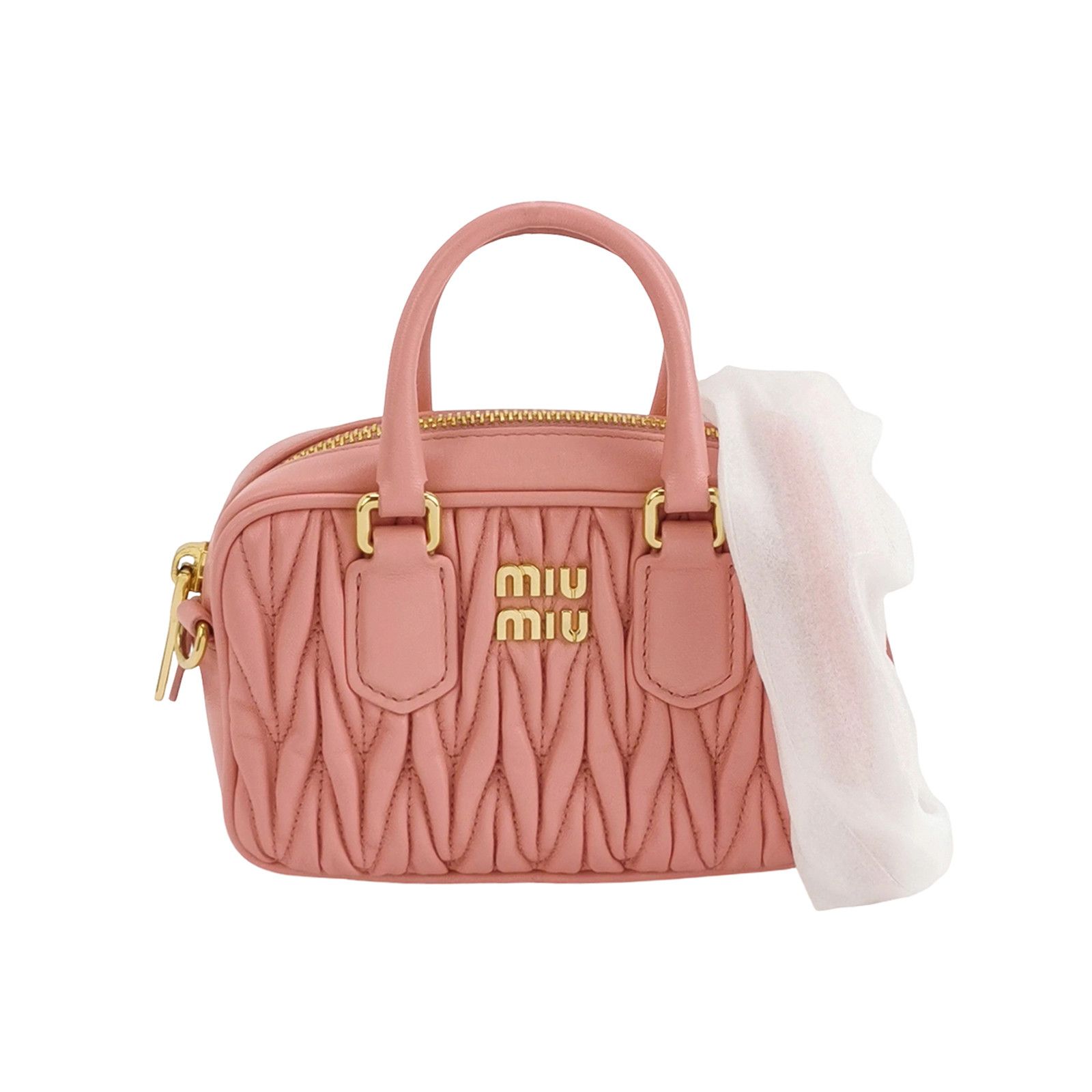 Miu Miu Miu Miu Arcadie Matelassé Leather Handle Bag Pink Size ONE SIZE - 1 Thumbnail