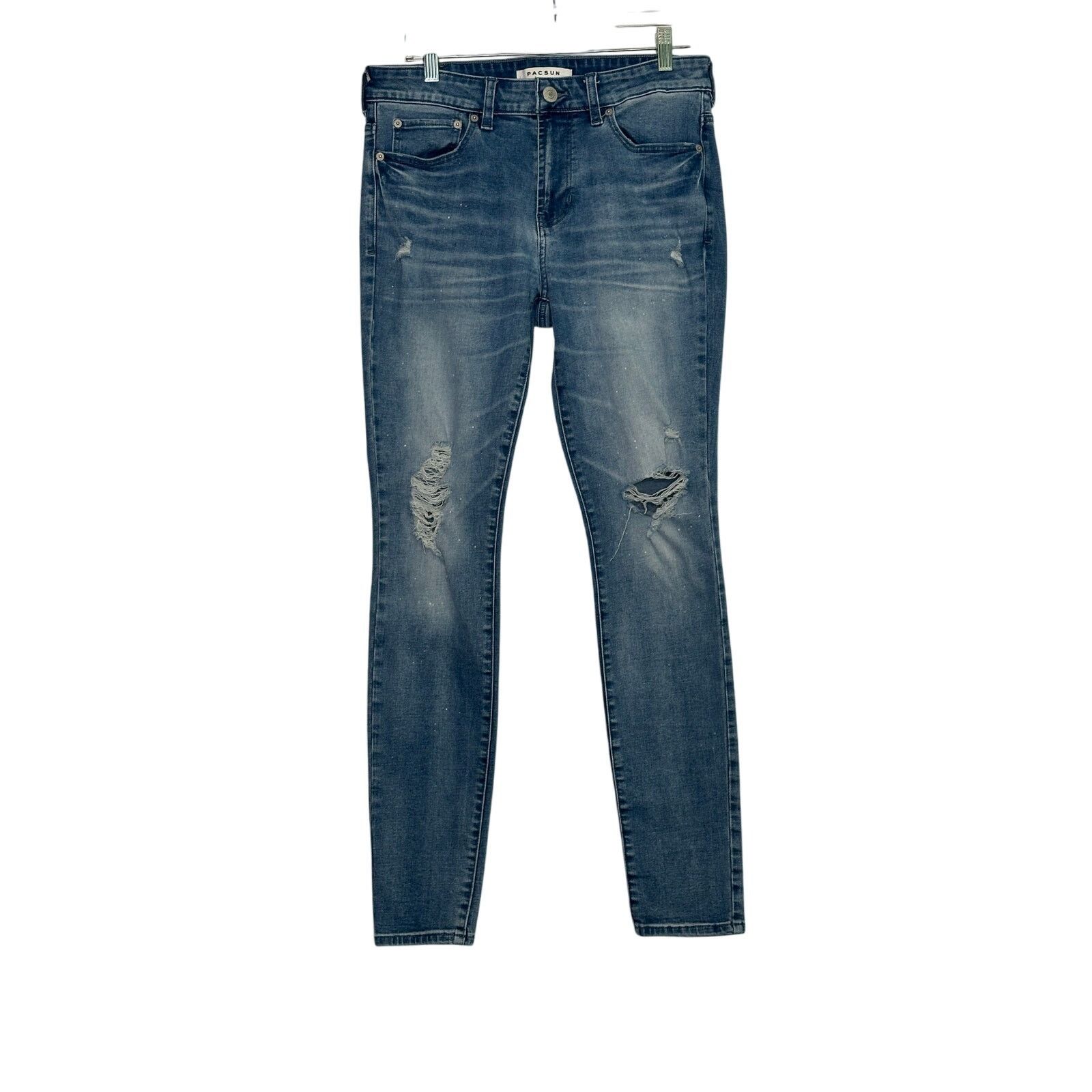 Pacsun Pacsun light splatter stacked ripped skinny jeans size 30 Size US 30 / EU 46 - 7 Thumbnail