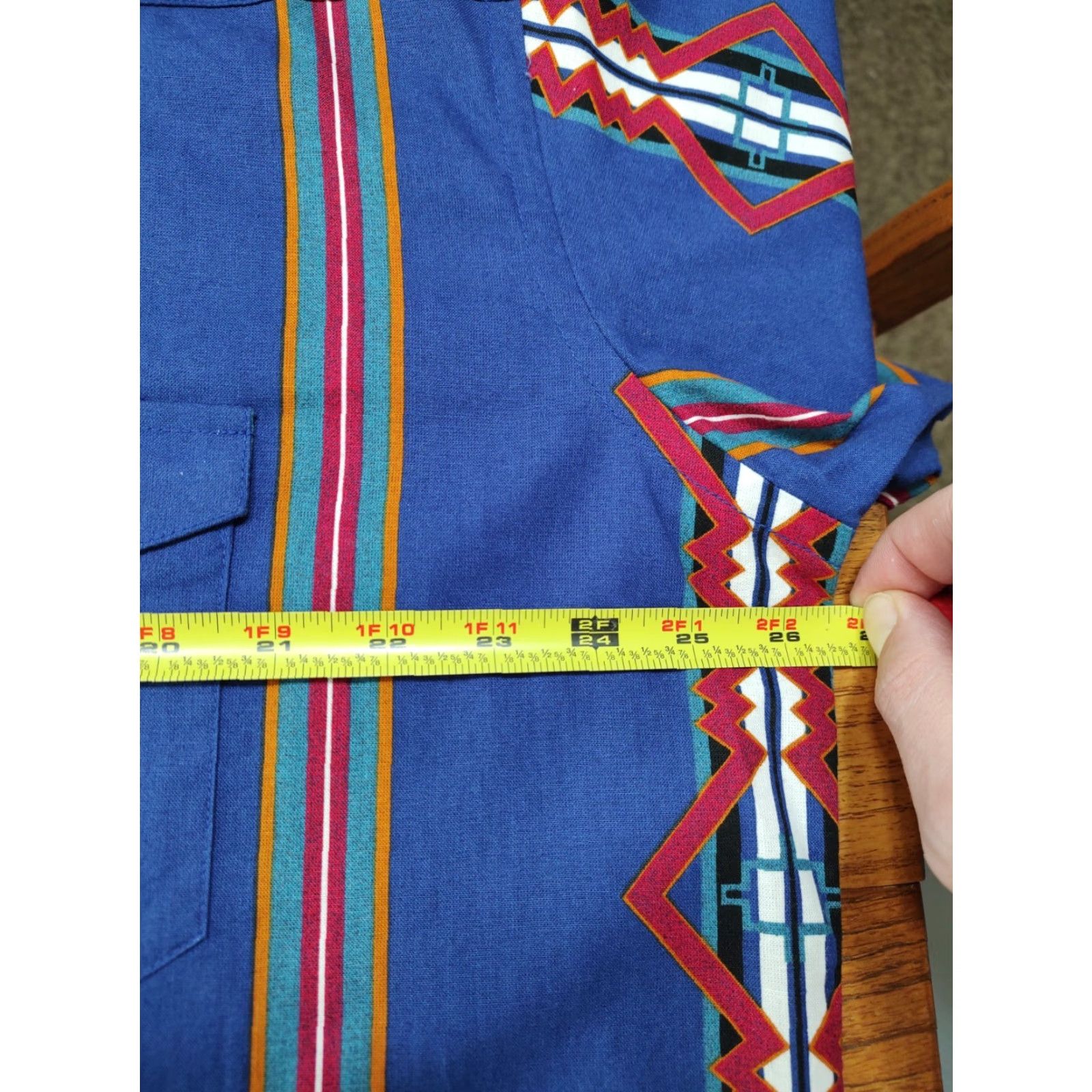 Vintage VINTAGE Panhandle Slim Brushpopper Pearl Snap Shirt Aztec Blue Mens XLT Shirt Size US XL / EU 56 / 4 - 7 Thumbnail