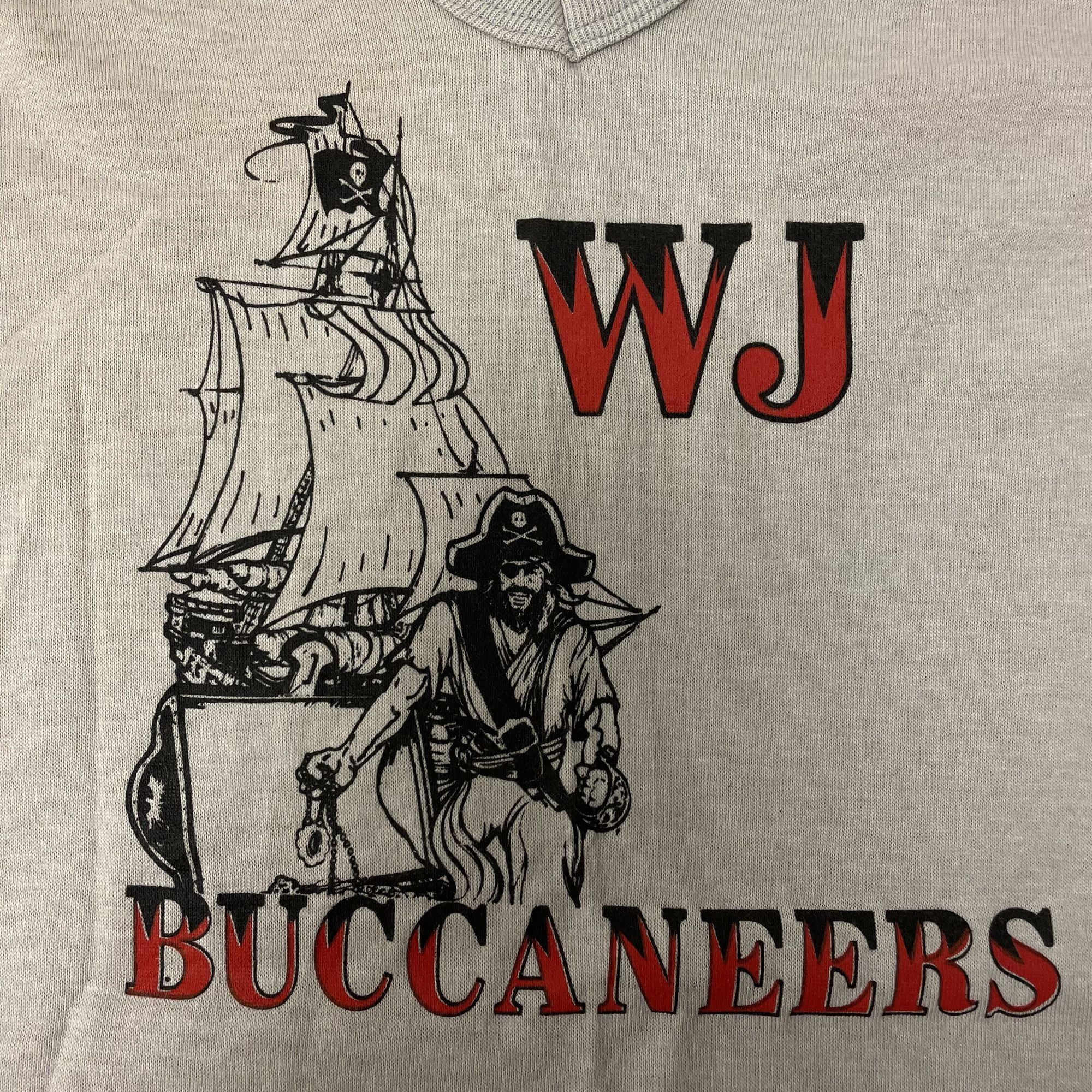 Other NOS Vtg Sportswear Gray V Neck Tee WJ BUCCANEERS T Shirt Size US S / EU 44-46 / 1 - 2 Thumbnail
