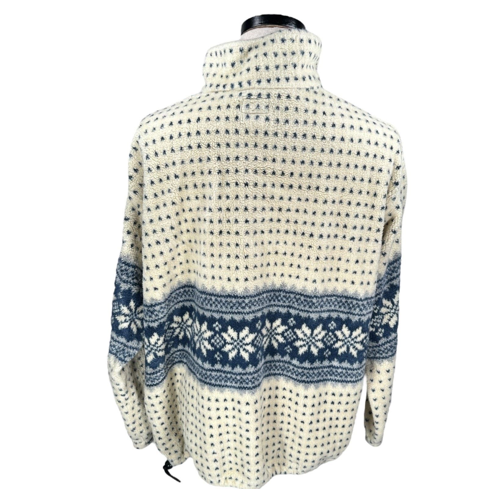 Other VTG Big Chill Fleece Jacket Adult XL Cream Blue Winter Zip Size US XL / EU 56 / 4 - 5 Thumbnail