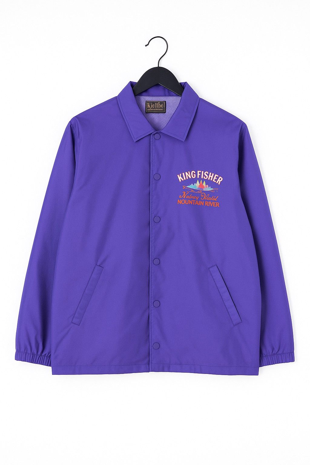 Vintage Vintage 1990s King Fisher Outdoor Purple Nylon Coach Jacket Size US M / EU 48-50 / 2 - 2 Thumbnail