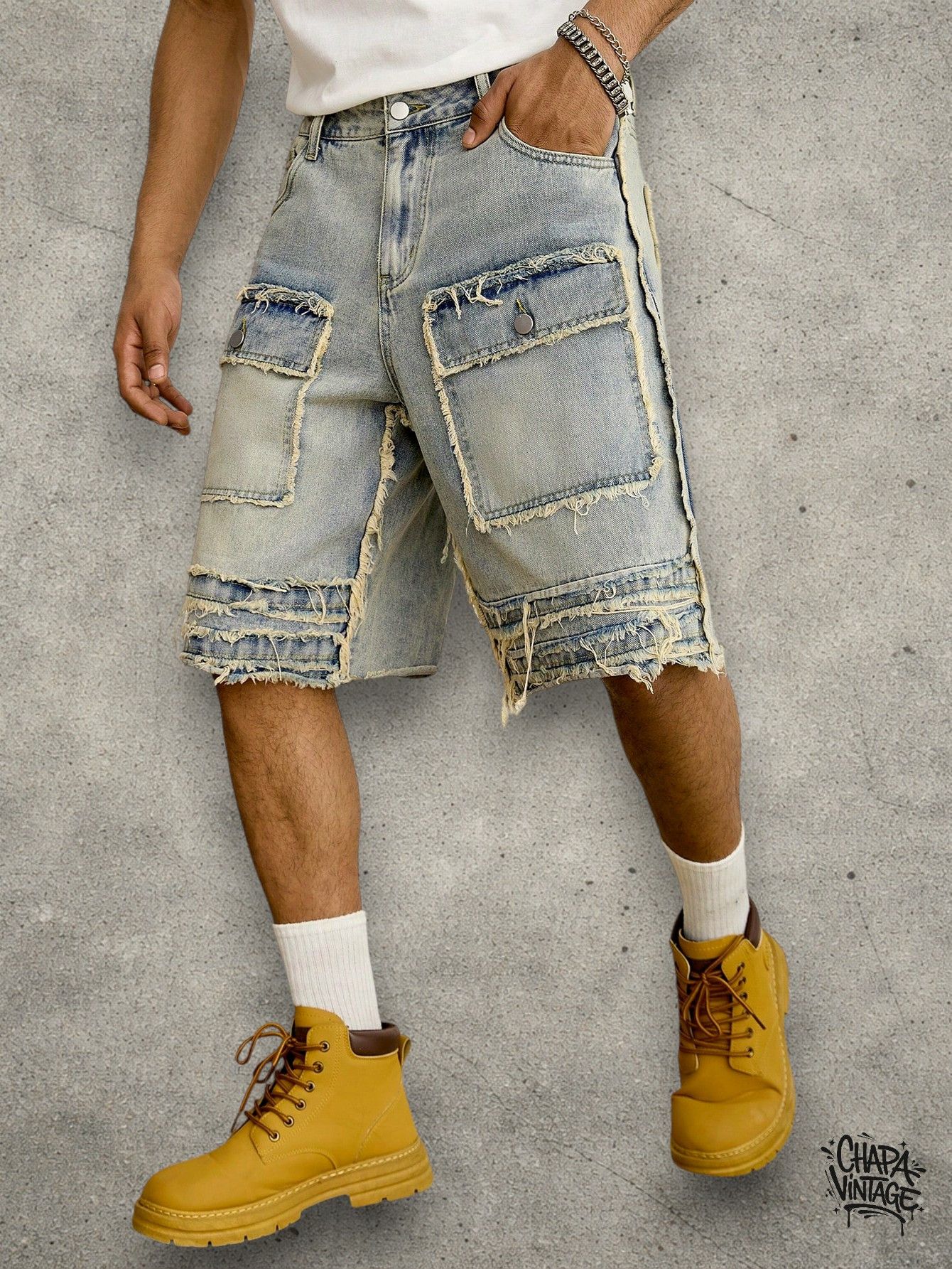 Japanese Brand Distressed cargo shorts Size US 32 / EU 48 - 1 Thumbnail