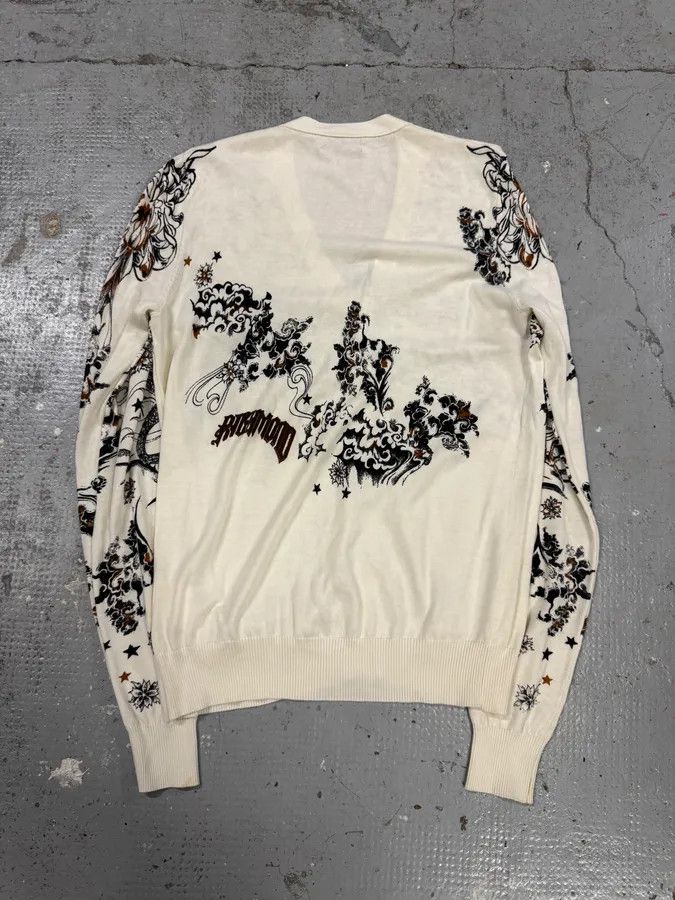 Designer × John Richmond × Vintage 2000s Richmond Dragon Fantasy White Cardigan Size US S / EU 44-46 / 1 - 8 Thumbnail