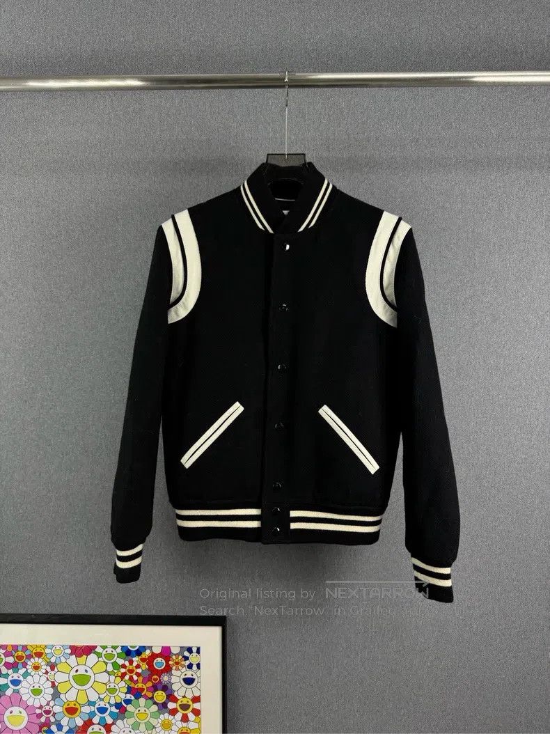Saint Laurent Paris Saint Laurent Paris Black and White Baseball Jacket Size US M / EU 48-50 / 2 - 1 Thumbnail