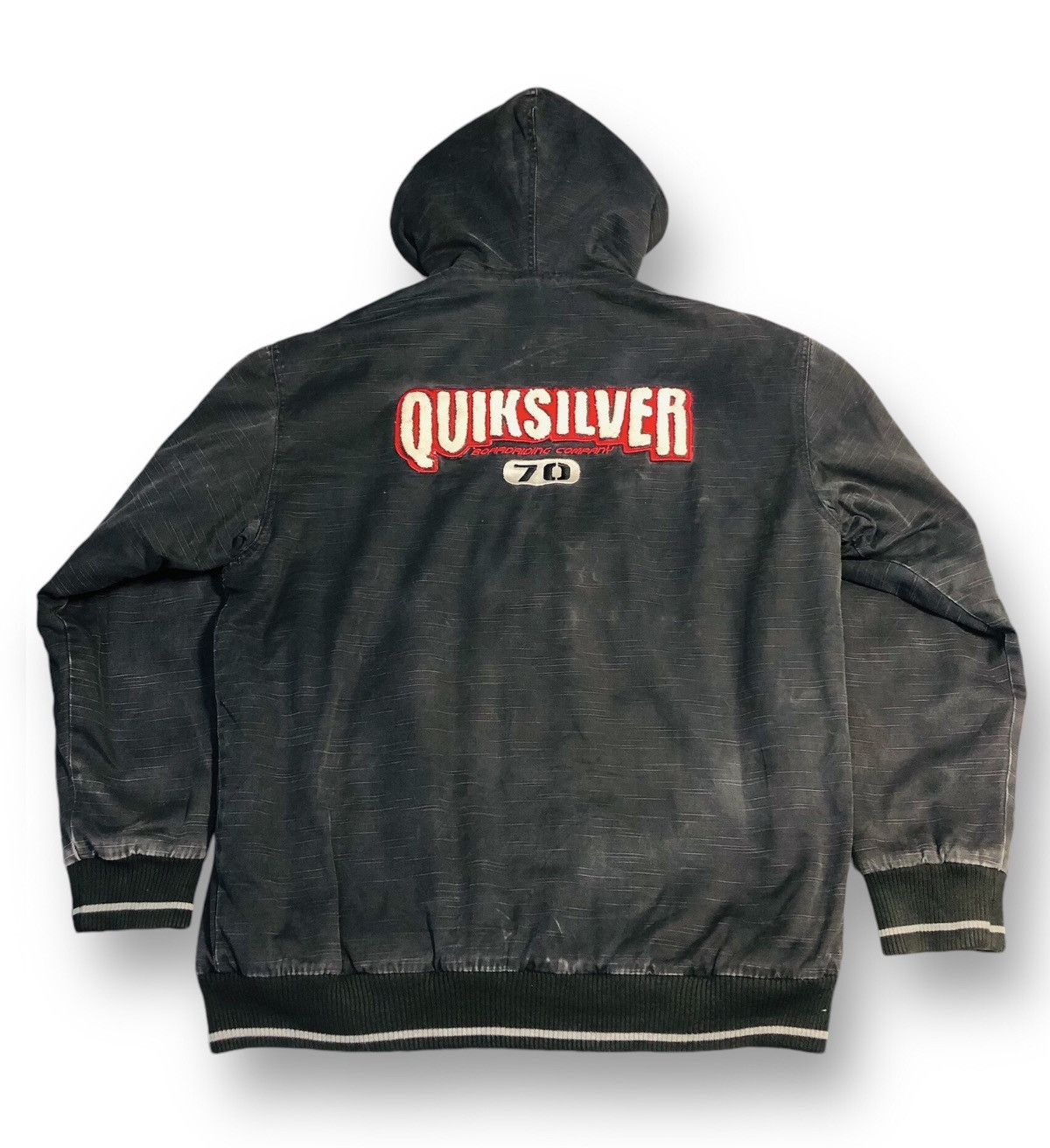 Quiksilver × Vintage Vintage Quiksilver Embroidered Spell Out Hoodie Sweater Size US XL / EU 56 / 4 - 3 Thumbnail