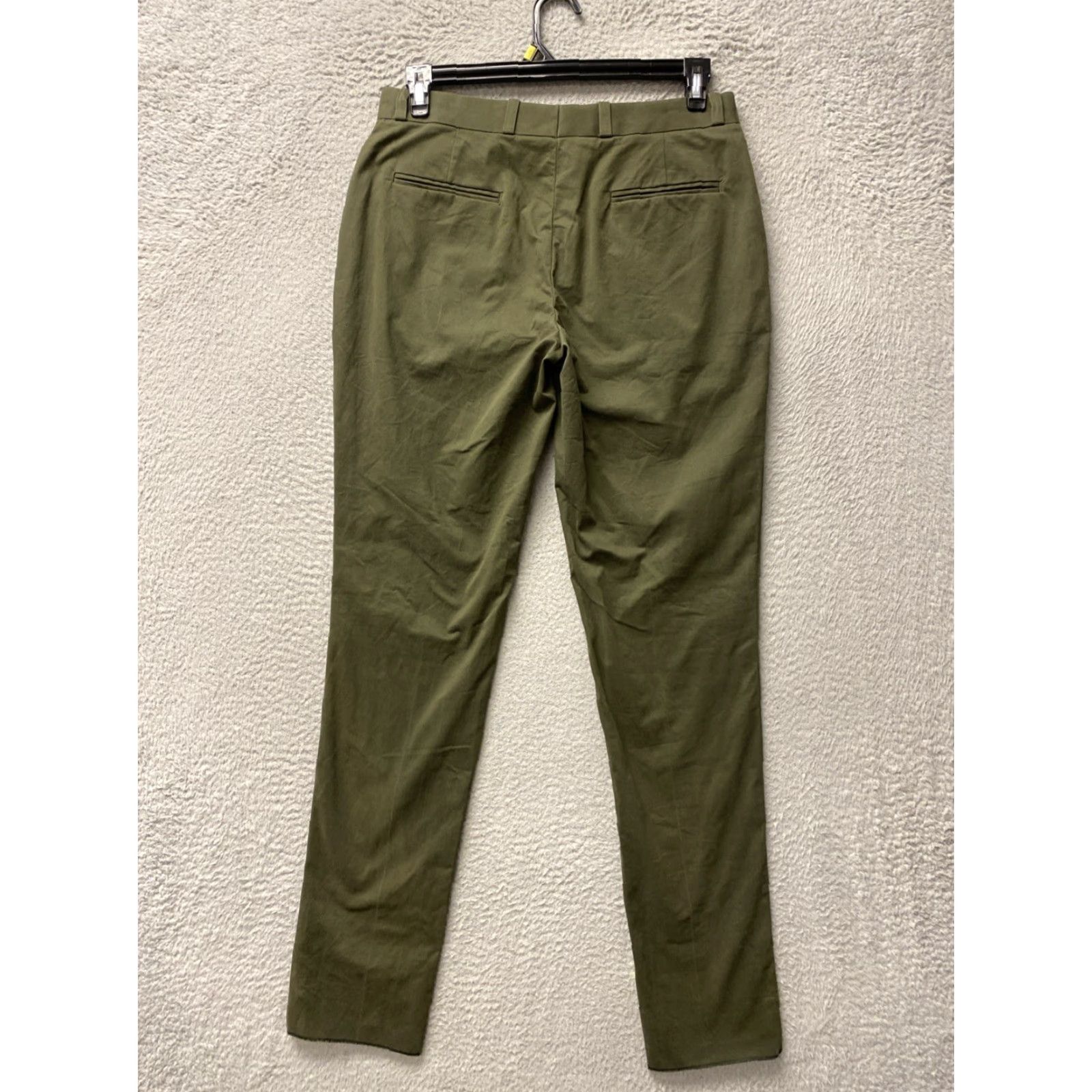 Lee BELL Women’s Chino Pants DARK GREEN Straight Leg 8M Split Button Zip Casual Workwear 36in Inseam Cotton Polyester Twill Ladies Pants Green Wool? Size 30" / US 8 / IT 44 - 6 Thumbnail
