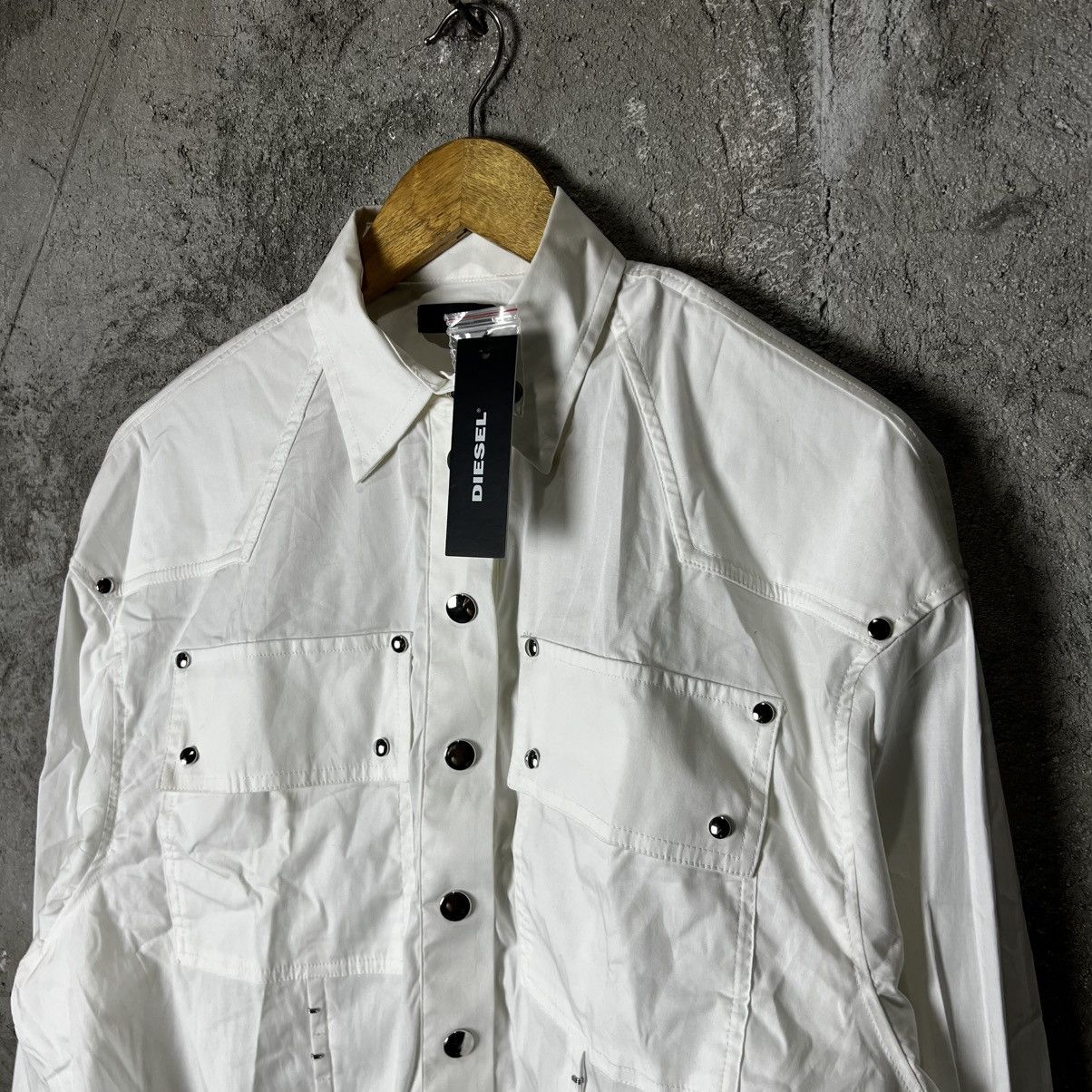 Diesel Diesel - C-Chaka Poplin Shirt With Hook Details - White Size XS / US 0-2 / IT 36-38 - 3 Thumbnail