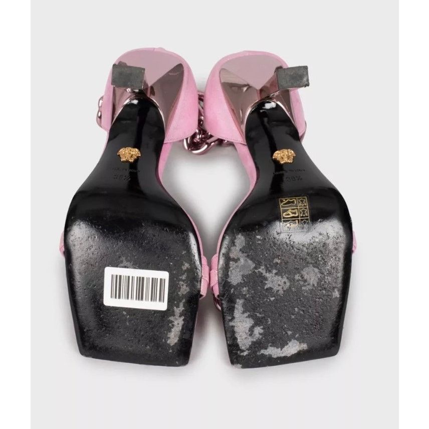 Versace Versace Pink Medusa Textile Heeled Sandals 38.5 Size US 8.5 / IT 38.5 - 5 Thumbnail