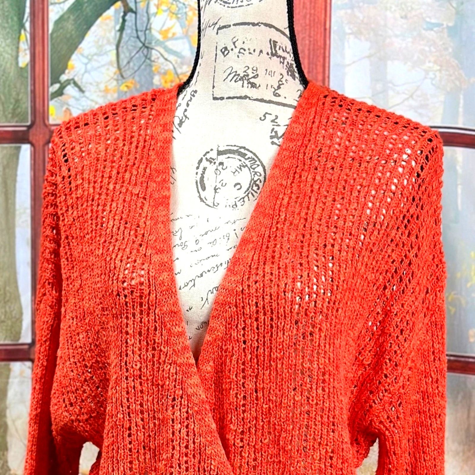 Billabong Billabong Sweet Bliss Loose Knit Wrap Sweater Red Orange L Size L / US 10 / IT 46 - 8 Thumbnail