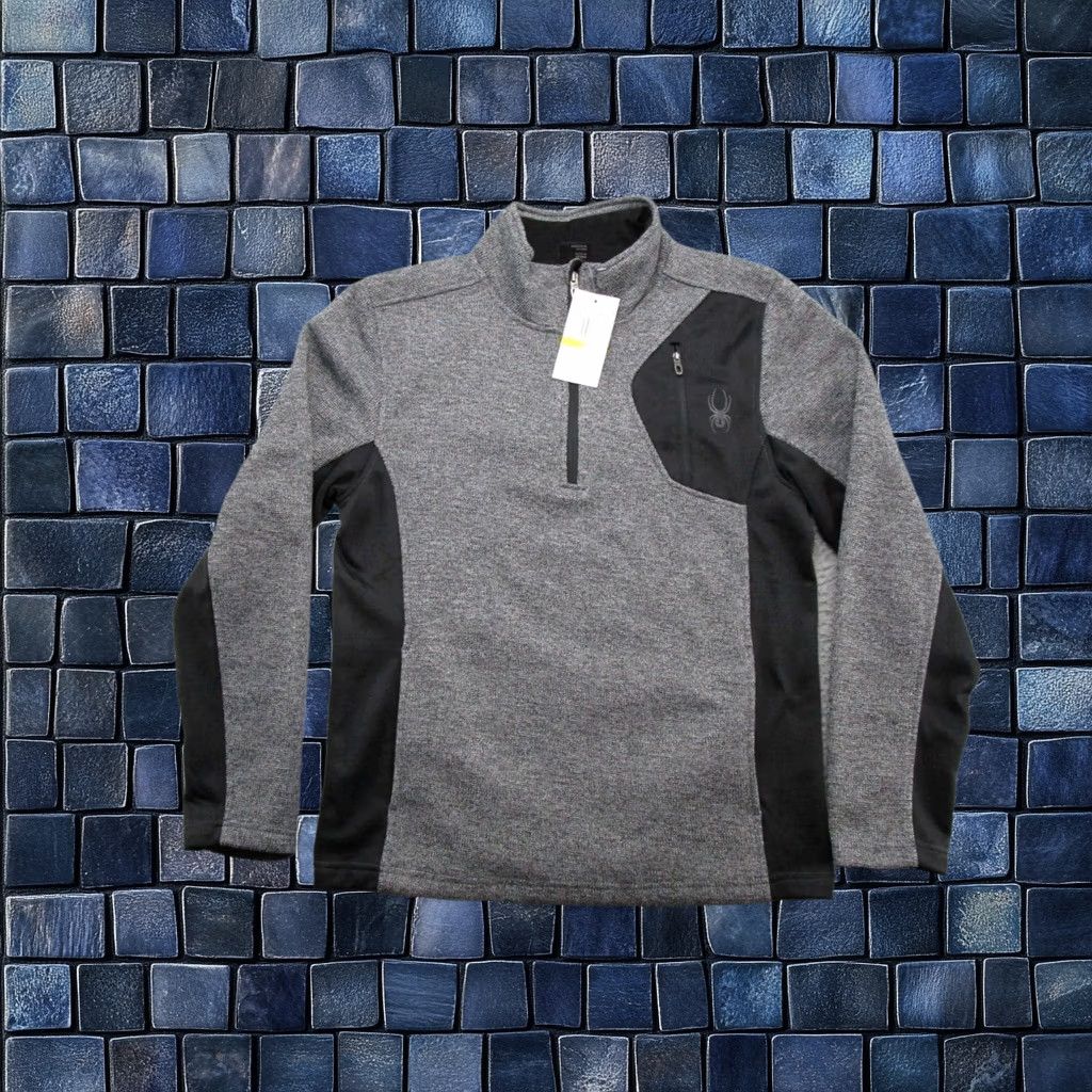 Spyder Jacket Mens M Gray 1/4 Zip Pullover Outdoor Ski New, Men's