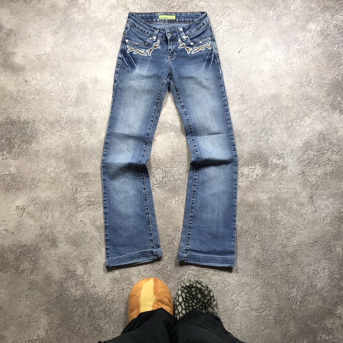 Vintage Vintage 90s Baggy Wide Leg Distressed Jeans Grunge Y2K 24 Size 24" / US 00 / IT 34 - 2 Thumbnail