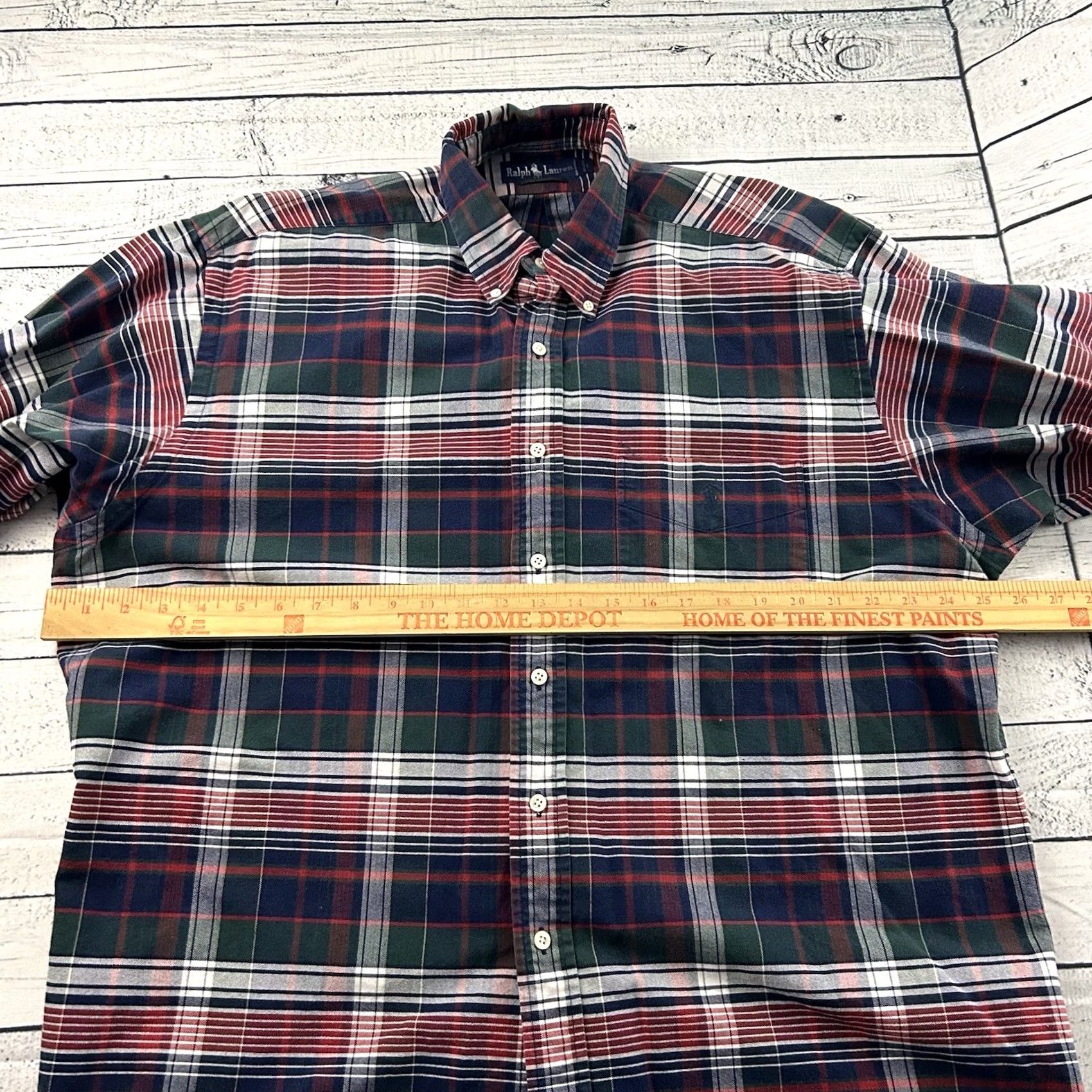 Polo Ralph Lauren VINTAGE Ralph Lauren The Big Shirt Plaid Long Sleeve Button Front Shirt Mens Large Size US L / EU 52-54 / 3 - 4 Thumbnail