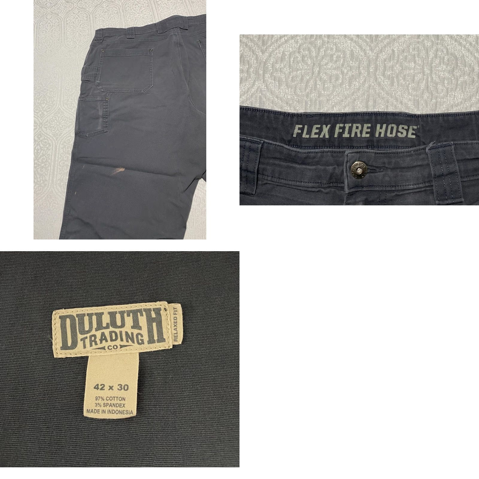 Duluth Trading Company Duluth Trading Flex Fire Hose Pants Mens 42x30 Gray Carpenter Workwear Utility Size US 42 / EU 58 - 8 Thumbnail