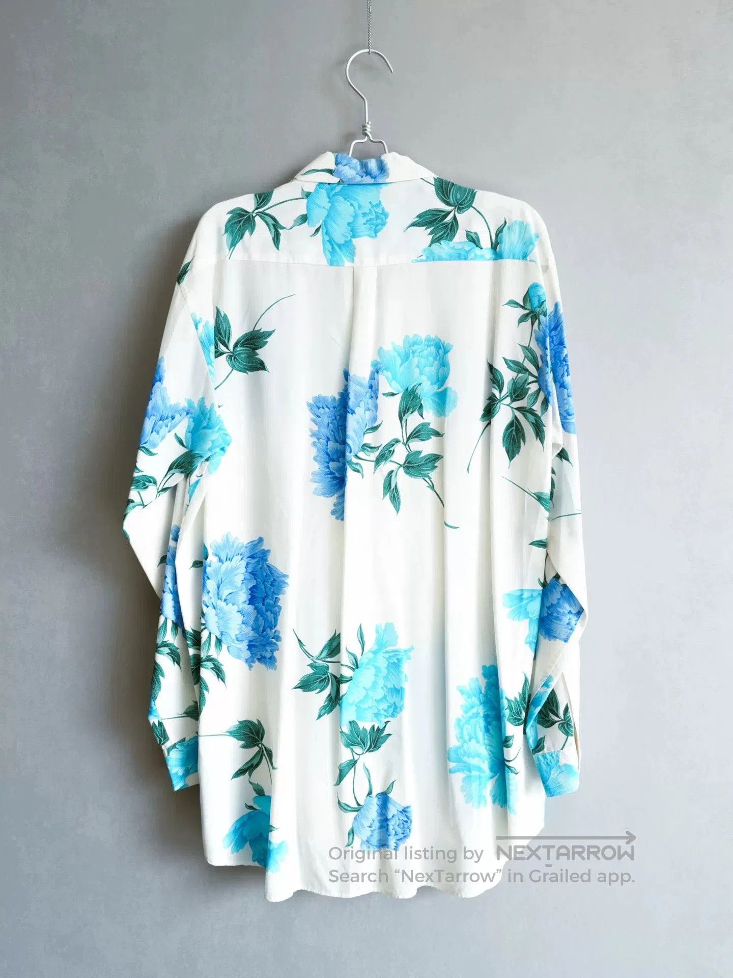 Blue Peony Floral Shirt by Yohji Yamamoto.