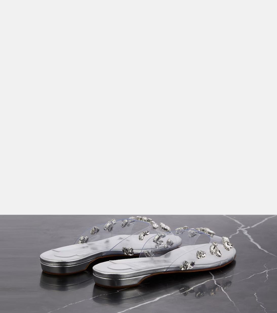 Christian Louboutin o1s1wg110924 Pvc Slides in Silver Size US 9 / IT 39 - 2 Thumbnail