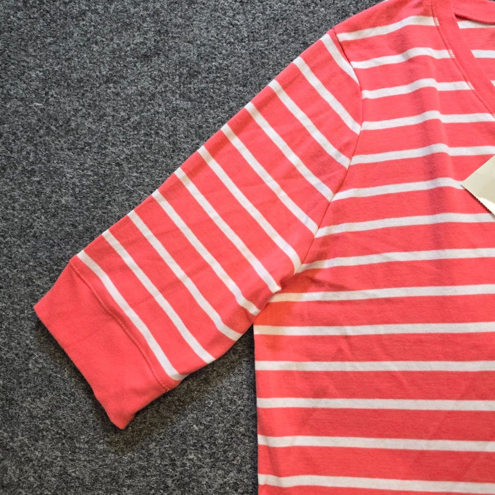 Jones New York Jones New York Top Womens 1X Orange Pink Stripe Short Sleeve Knit Cotton V-Neck T-Shirt Casual Stretch Regular Womens Size XL / US 12-14 / IT 48-50 - 5 Thumbnail