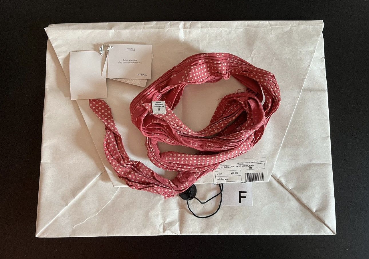 Visvim bandana belt mini herringbone red