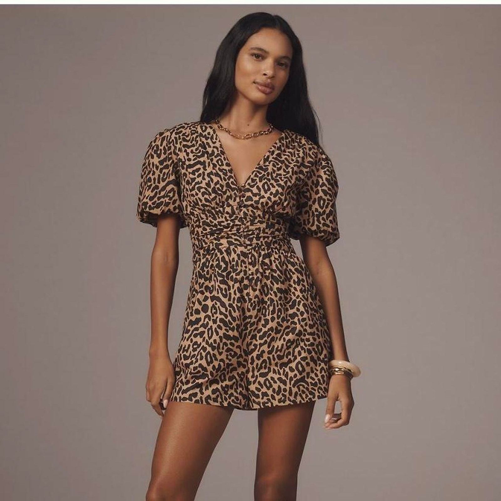 Anthropologie NWT Anthropologie Katharina Button Front Romper Size 26" / US 2 / IT 38 - 1 Thumbnail