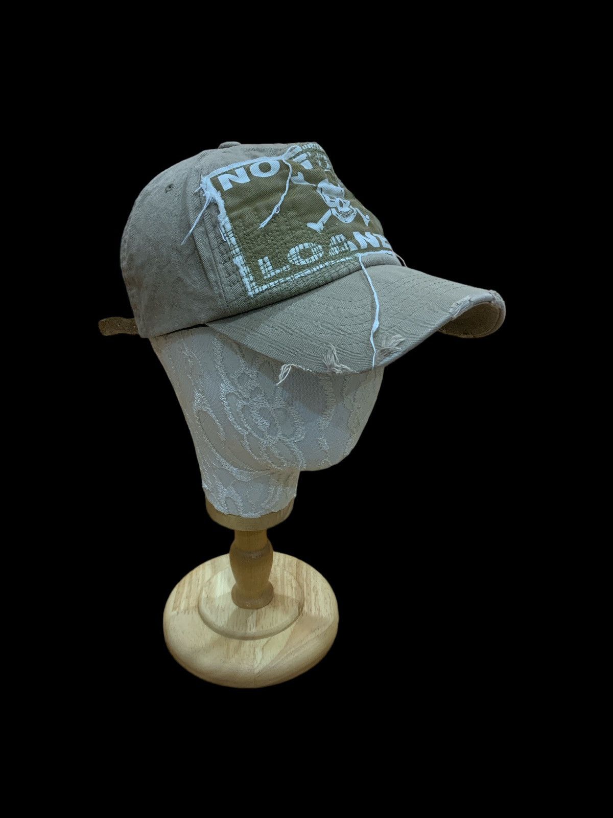 Japanese Brand DISTRESSED DESTROYED NO TOOLS LOANED SKULL CAP HAT Size ONE SIZE - 2 Thumbnail