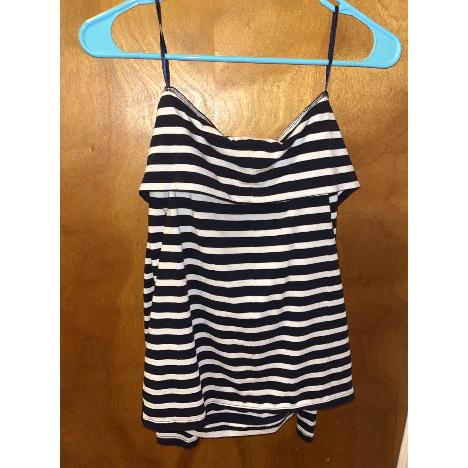 J.Crew VINTAGE J. Crew Factory Off Shoulder Blouse XS Women Black White Stripes Casual Party Warm Weather Size XS / US 0-2 / IT 36-38 - 3 Thumbnail