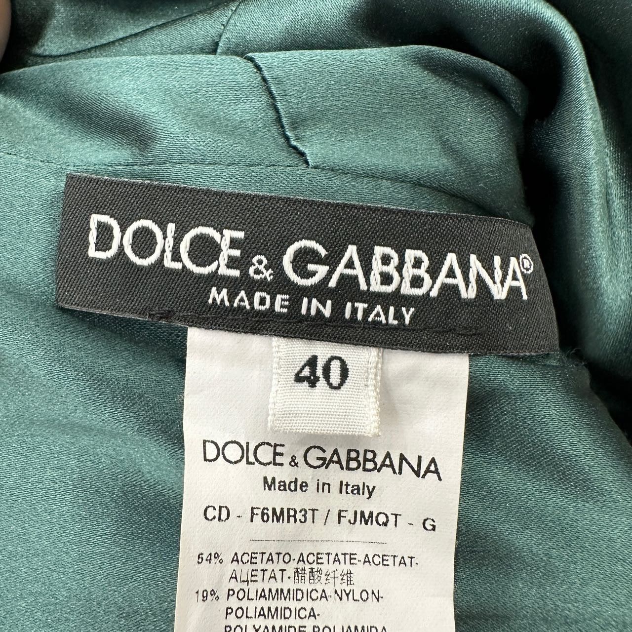 Dolce & Gabbana Dolce&Gabbana Gold Green Embossed Evening Dress K26WX Size S / US 4 / IT 40 - 6 Thumbnail