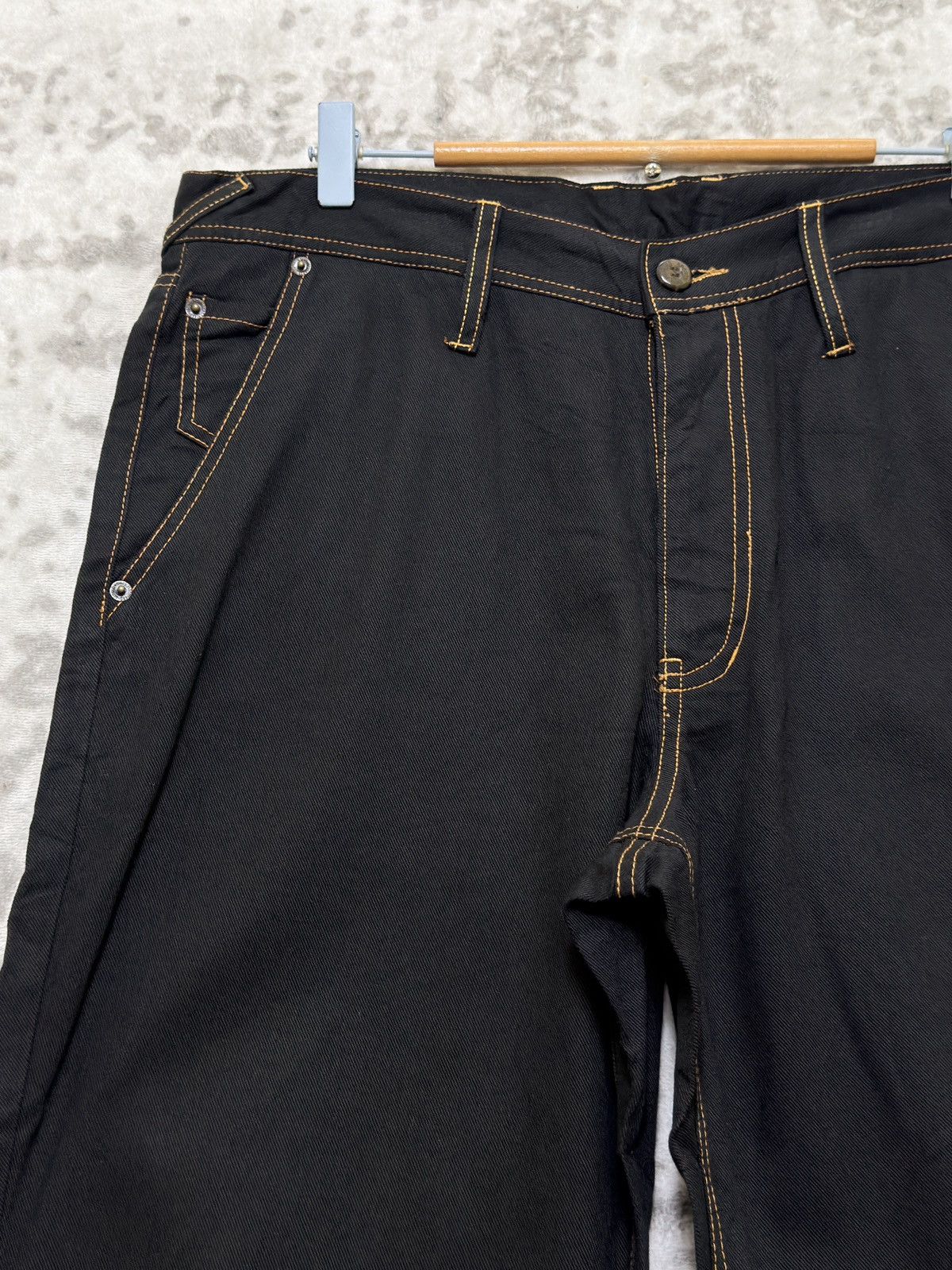 JNCO Dog Hunting Y2K Baggy Black Denim Embroidered Graphic Jeans Size US 34 / EU 50 - 4 Thumbnail