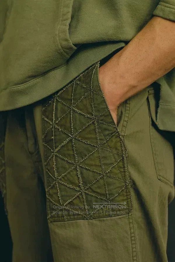 Sankuanz Retro Patchwork Cargo Pants for Casual Wear. Size US 28 / EU 44 - 2 Thumbnail