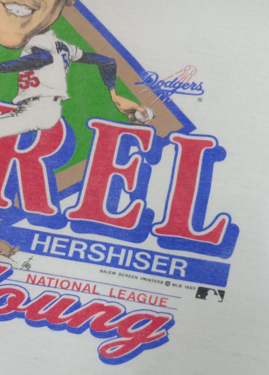 MLB Vintage 80s Orel Hershiser MLB LA Dodgers T-shirt Size US XL / EU 56 / 4 - 9 Thumbnail