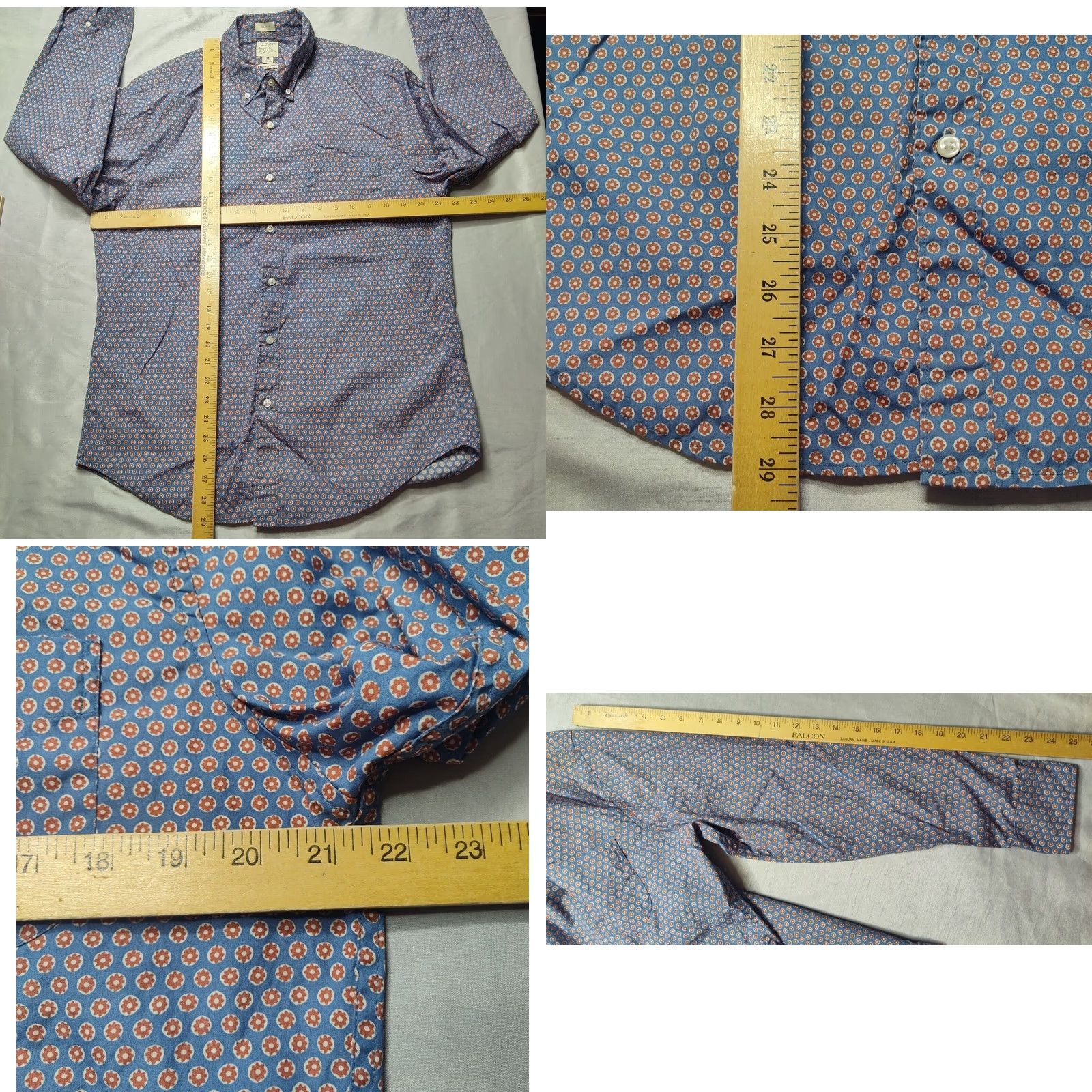 J.Crew J. CREW CLASSIC Organic Cotton Blue Brown Geo Button-Up Shirt - Men Medium Size US M / EU 48-50 / 2 - 8 Thumbnail